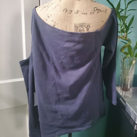 PLUS SIZE! SEXY ASYMMETRICAL COLD Shoulder cut out Sweatshirt - Picture 5 of 8